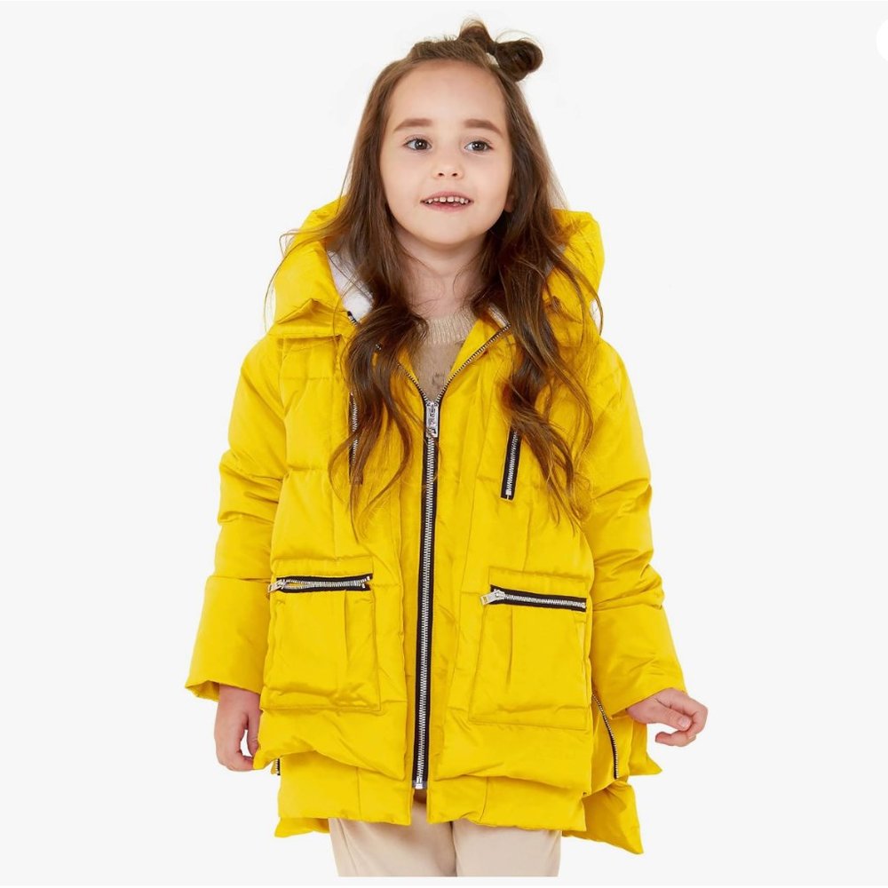 Orolay Kids Duck Down Yellow Puffer Jacket with Hood 10/11Y